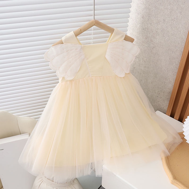 Xinxin ~ Đầm Công Chúa Không Tay Màu Trơn Thời Trang Mùa Hè Phong Cách Mới Dành Cho Bé Gái