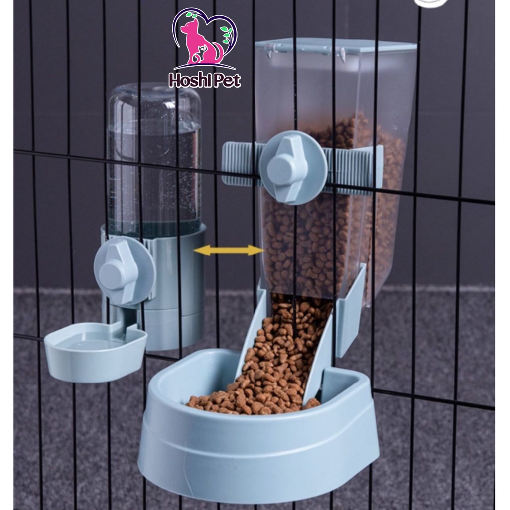 Bình nước gắn chuồng, bình bát thức ăn treo lồng để sàn tự động đa năng Hoshi Pet BN03 cho chó mèo