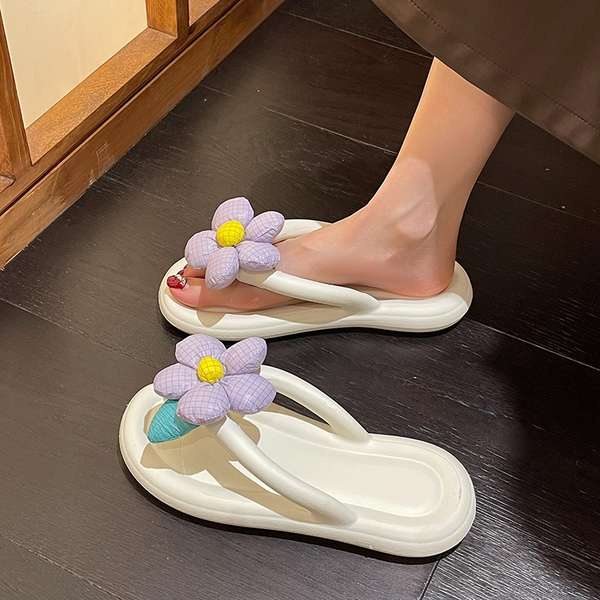 Dép Đi Biển Đính Hoa Dễ Thương Thời Trang Mùa Hè Cho Bé Gái