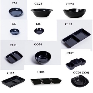 Chén chấm nhựa Melamine cao cấp Fataco, màu đen bóng