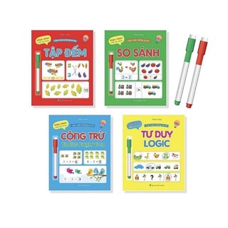 Sách- làm toán không sợ sai wipe clean viết xoá được kèm 2 bút