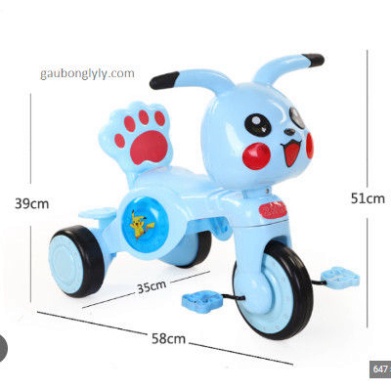 Xe đạp 3 bánh Pikachu phát nhạc cho bé cao cấp_KHO SỈ HOA ĐỖ