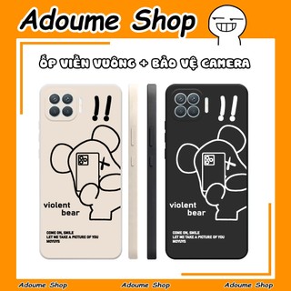 Ốp lưng Oppo A73 / A93 viền vuông in hình dẻo màu đen, kem dễ thương