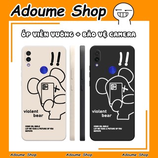 Ốp lưng Xiaomi Redmi 7 / Redmi Note 7 / Redmi Note 7 Pro viền vuông in hình dẻo màu đen, kem dễ thương