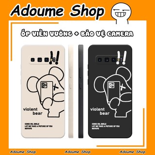 Ốp lưng samsung s10 / s10 5g / s10 plus / s10+ viền vuông in hình dẻo màu đen, kem dễ thương
