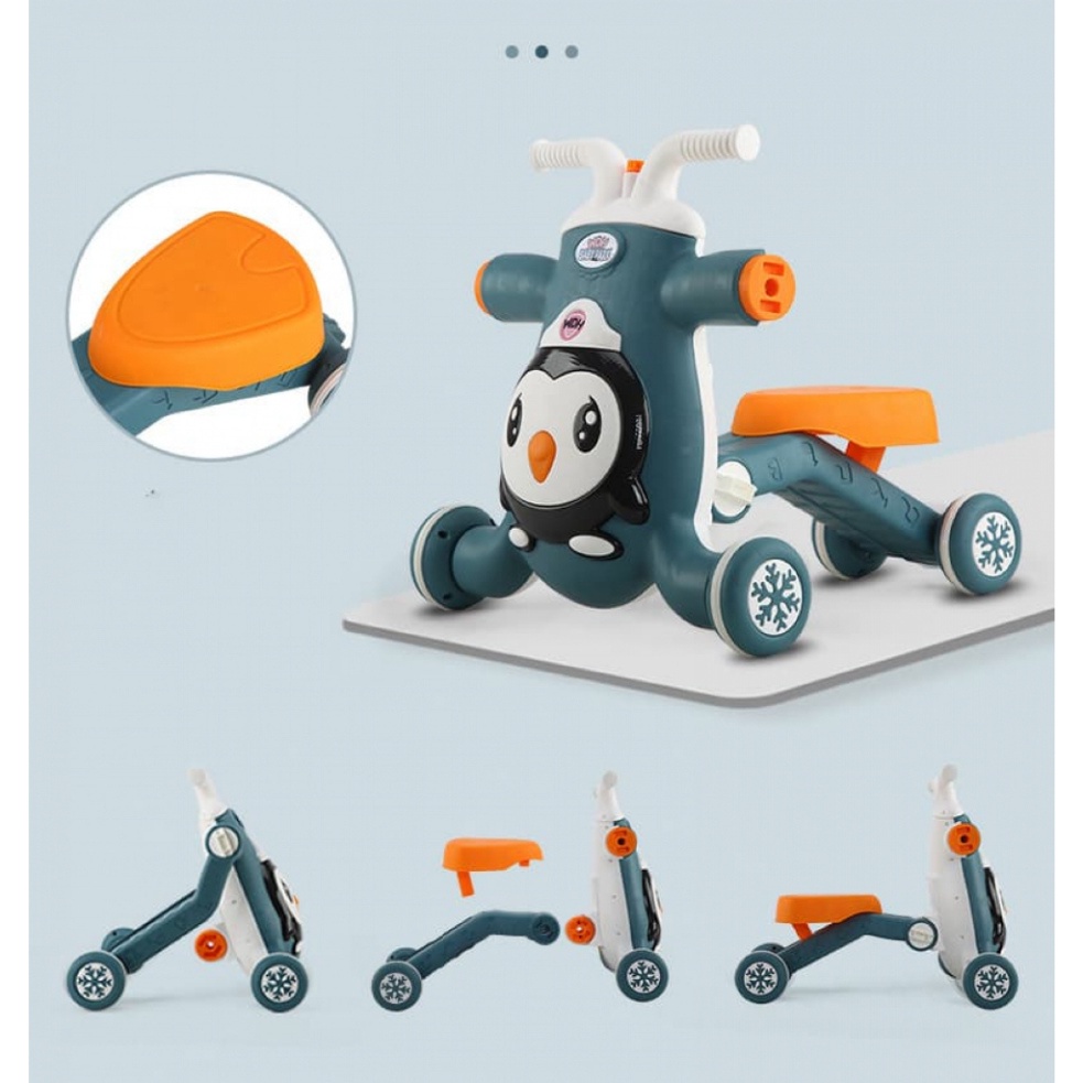 Xe đẩy tập đi đa năng chim cánh cụt 3in1 cho bé có nhạc đèn _KHO SỈ HOA ĐỖ