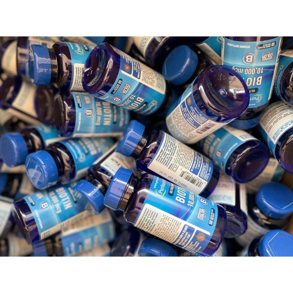 Viên Uống Biotin 10000mcg Puritan's Pride Mọc Tóc Giảm Rụng Tóc 100 VIÊN