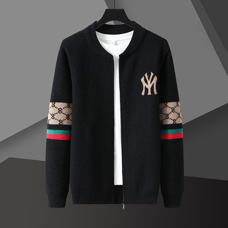 Áo Khoác Cardigan Giả Lông Chồn Cao Cấp Có Khóa Kéo Phong Cách Mới Dành Cho Nam