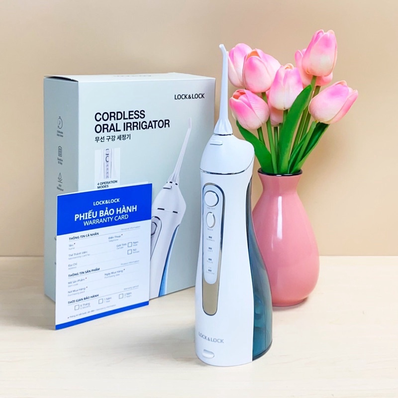 Giá tận gốc - hàng chuẩn Máy tăm nước Lock&Lock không dây Cordless Oral Irrigator 200ml - Màu xanh - ENR156BLU