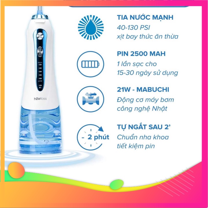 Giá tận gốc Máy tăm nước H2Ofloss HF-6P HF-9P, hàng chính hãng, bảo hành 12 tháng, 30 ngày đổi mới