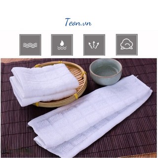 Khăn Trắng Vuông, Khăn Tem 25x25cm 100% Cotton, Khăn Lau Tay Thấm Hút Nước Tốt(Teon.vn)