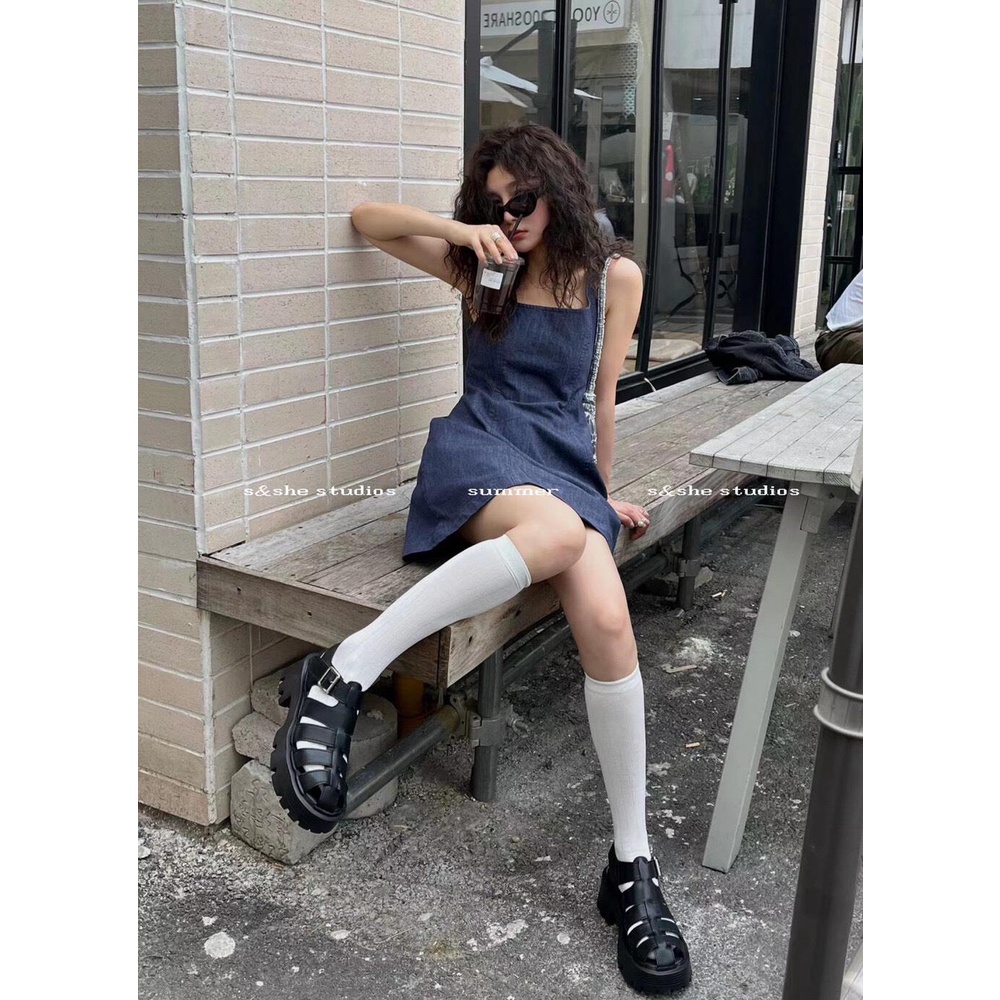 Đầm Hai Dây Cổ Vuông Dáng Ôm Thiết Kế Đơn Giản Thời Trang Mùa Hè Xinh Xắn Cho Nữ