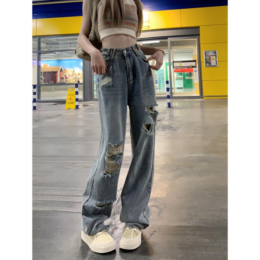 Quần Jeans Nữ Rách Cực Phong Cách, Quần Bò Nữ Ống Rộng Ống Xuông Hottrend 2023 QC06 | BigBuy360 - bigbuy360.vn