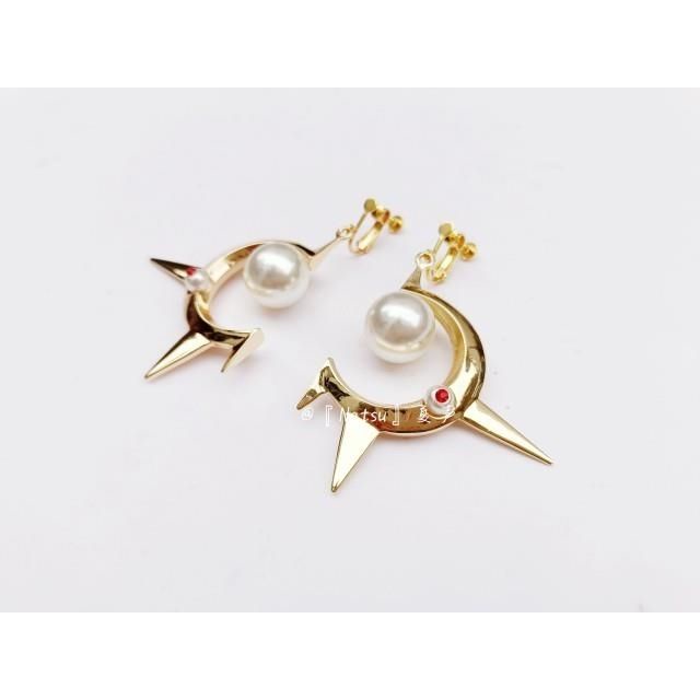 Onmyoji Suzuo s Khuyên Tai Dạng Kẹp Đính Ngọc Trai Nhân Tạo Cá Tính