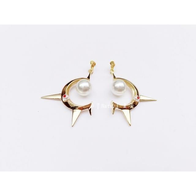 Onmyoji Suzuo s Khuyên Tai Dạng Kẹp Đính Ngọc Trai Nhân Tạo Cá Tính