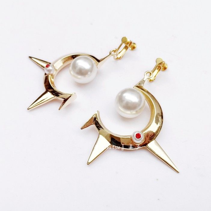 Onmyoji Suzuo s Khuyên Tai Dạng Kẹp Đính Ngọc Trai Nhân Tạo Cá Tính