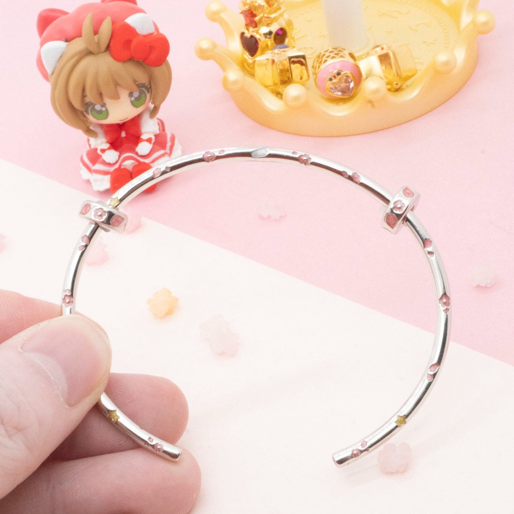 Vòng Tay Mạ Bạc 925 Xỏ Hạt Thủ Lĩnh Thẻ Bài Sakura