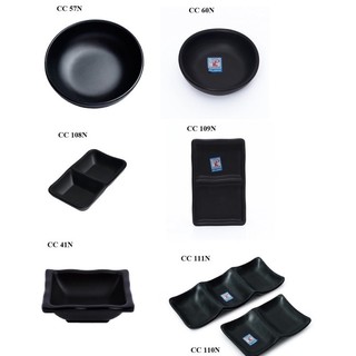 Chén chấm nhựa Melamine cao cấp Fataco, màu đen nhám