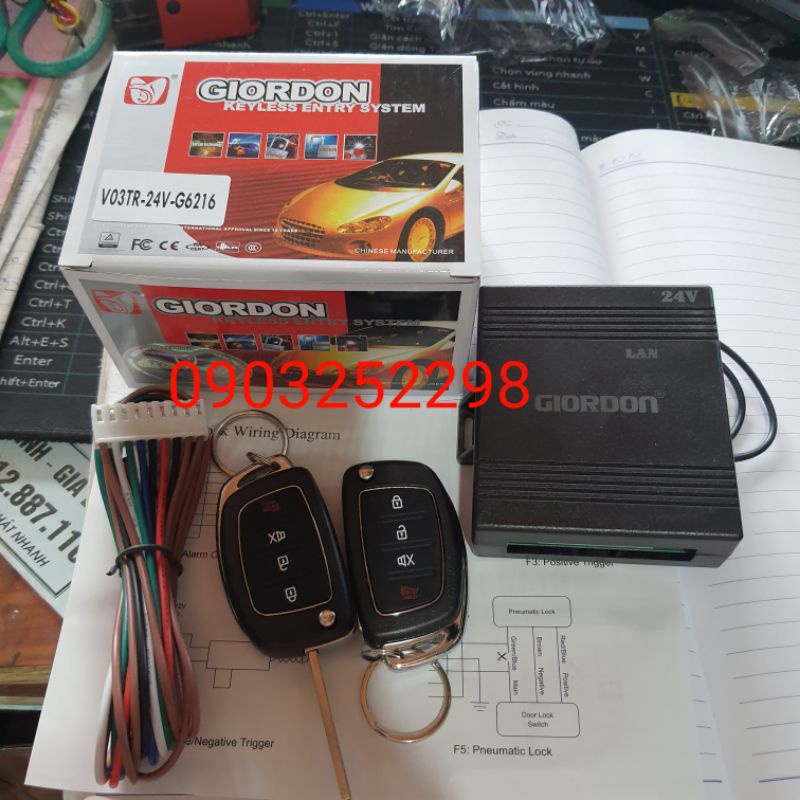 Bộ điều khiển mở cửa tự động xe hơi ,xe tải ,xe khách 12v -24v có phôi chìa mã G2188 hoặc G6216