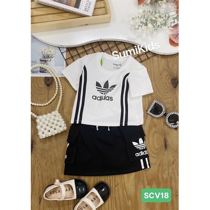 BG167 - Set kiểu chân váy chip adidas trắng 2/15