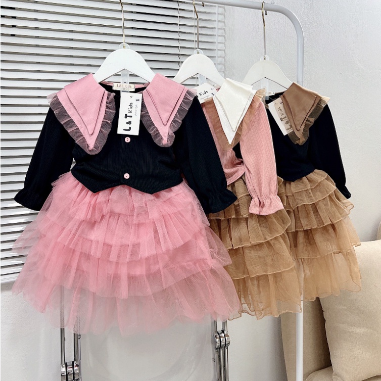 Váy bé gái phong cách Phương Tây sang chảnh size đại 10-32kg Đầm cho bé gái mặc thu đông thanh lịch, nhẹ nhàng