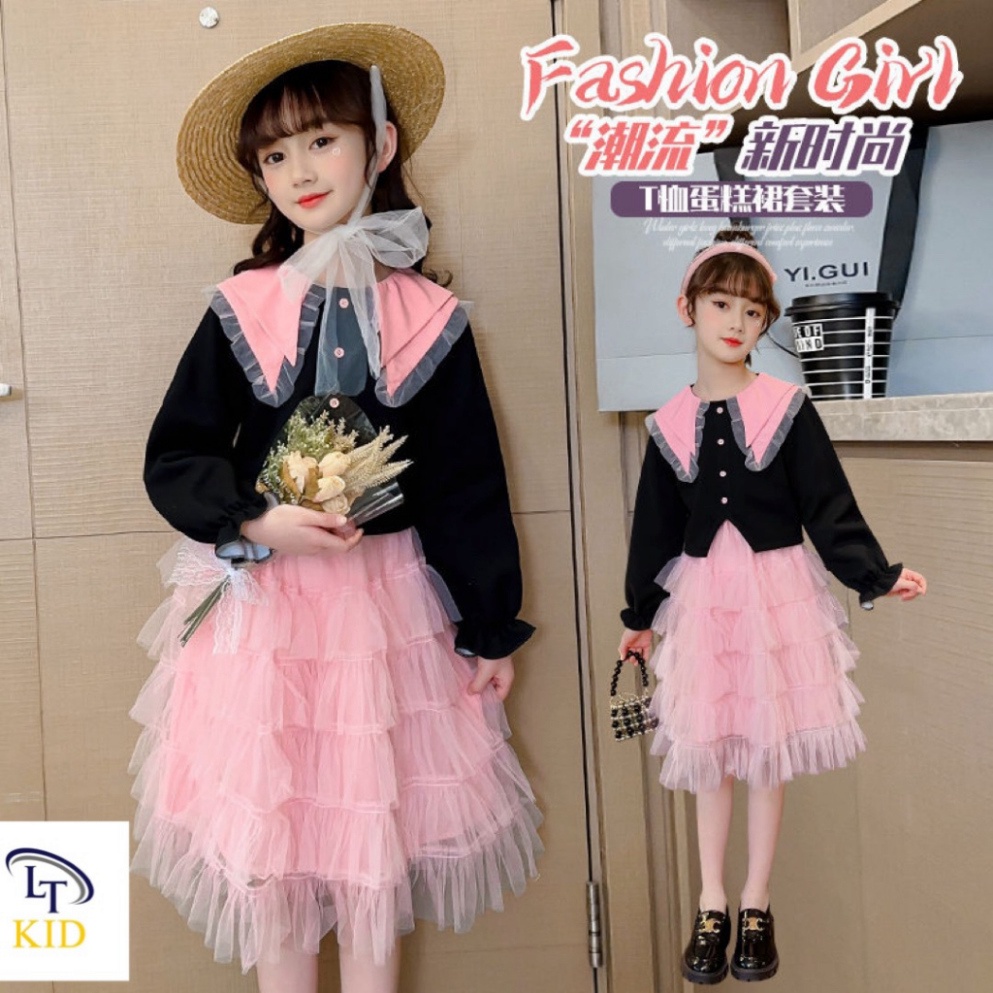 Váy bé gái phong cách Phương Tây sang chảnh size đại 10-32kg Đầm cho bé gái mặc thu đông thanh lịch, nhẹ nhàng