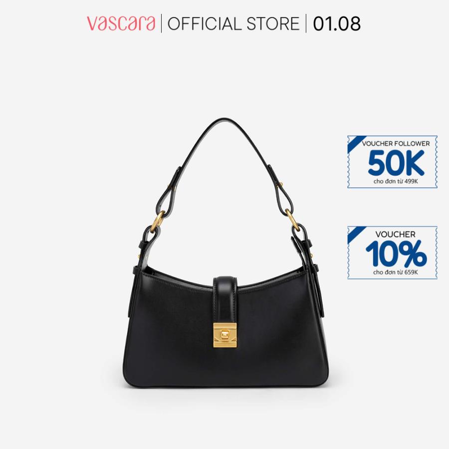 [1.8 - Voucher 10% - Voucher 50K] Vascara Túi Hobo Quai Cài Phối Khóa Gold - Tot 0091
