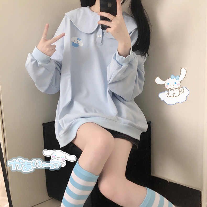Hàng Có Sẵn!Yugui Áo Sweater Cổ Tròn Tay Dài Dáng Rộng Mềm Mại Thời Trang Thu Đông Phong Cách Nhật Bản Cho Nữ