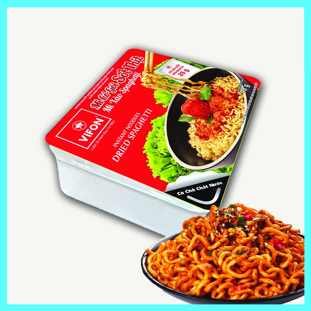 Mì trộn tương đen VIFON hộp 90g-1 hộp mì xào trộn sốt tương đen ăn liền