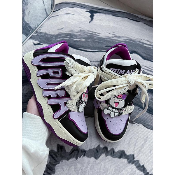 Giày Sneaker Thể Thao Mùa Xuân Thu 2023 Phong Cách Mới Kuromi Dễ Phối Đồ Hình Tháp Hoa Trái Tim Niche ns Thời Thượng Cho Nữ