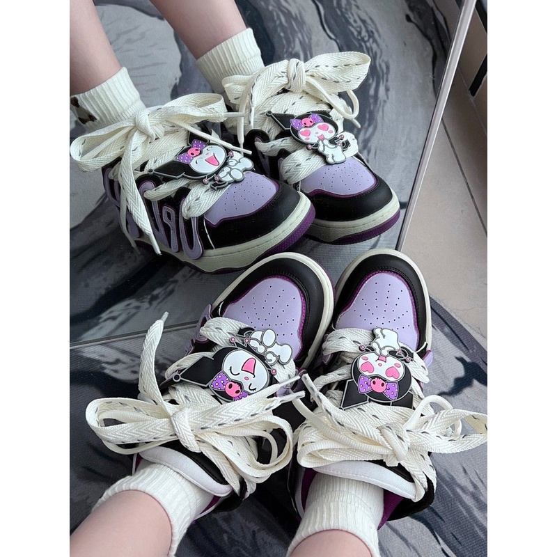 Giày Sneaker Thể Thao Mùa Xuân Thu 2023 Phong Cách Mới Kuromi Dễ Phối Đồ Hình Tháp Hoa Trái Tim Niche ns Thời Thượng Cho Nữ