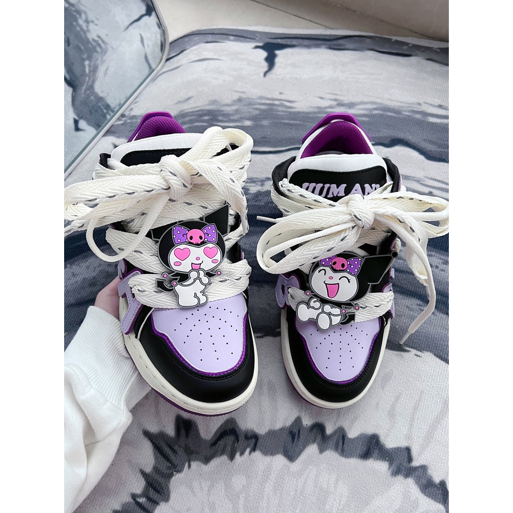 Giày Sneaker Thể Thao Mùa Xuân Thu 2023 Phong Cách Mới Kuromi Dễ Phối Đồ Hình Tháp Hoa Trái Tim Niche ns Thời Thượng Cho Nữ