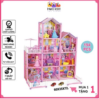Nhà Búp Bê, Ngôi Nhà Búp Bê Cho Bé Gái cỡ lớn 194 chi tiết và 243 chi tiết PAKO KIDS