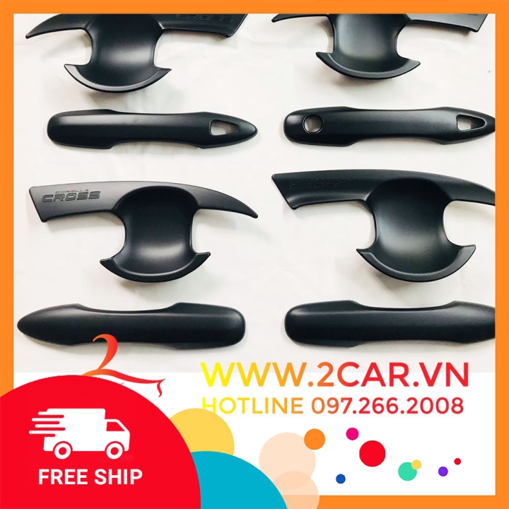 Giá tận gốc - xả kho Ốp tay nắm + hõm cửa xe Toyota Cross 2020- 2021- 2022- 2023 nhựa đen cao cấp