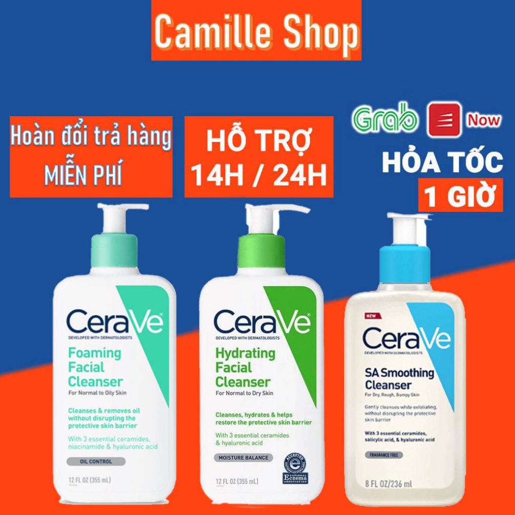 Sữa rửa mặt cerave 236ml cho da dầu da mụn và nhạy cảm 01