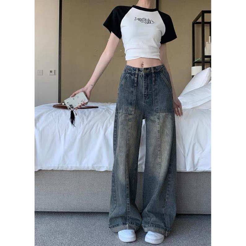 Quần Jeans Nữ Ống Rộng Chất Liệu Denim Cao Cấp, Quần Bò Nữ Ống Đứng Giặt Không Phai Màu QC33 | BigBuy360 - bigbuy360.vn