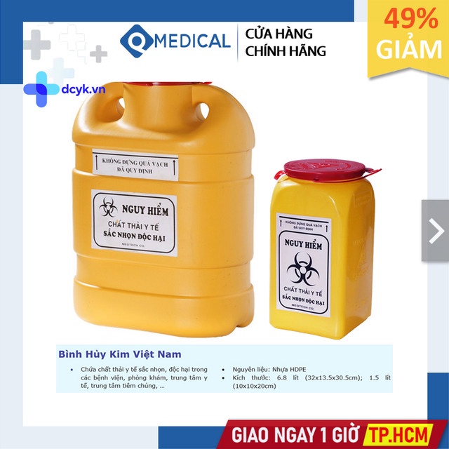 ✅ Bình Hủy Kim Việt Nam | Chứa chất thải y tế sắc nhọn, độc hại -Q0169