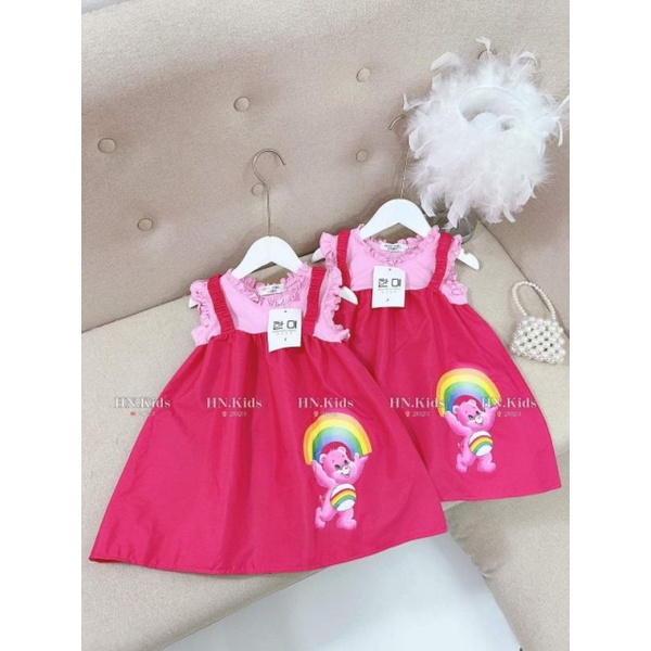 Váy xinh cho bé.váy gấu cầu vồng cho bé gai đi chơi ..xinh xắn..năng động ak.hình thật trải sàn.9 đến 30ki