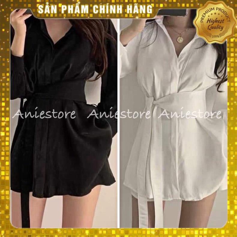 ?Bộ Vest Nữ Quần Đùi Dây Eo Dài Tay Chất Đũi 2 Màu Siêu Tôn Dáng B02