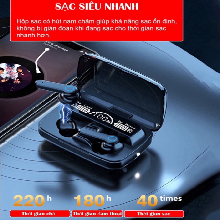 Tai Nghe Bluetooth Không Dây M19 Cảm Ứng, Nghe Nhạc, Màn Hình Led, Có Đèn Pin,âm thanh tuyệt đỉnh