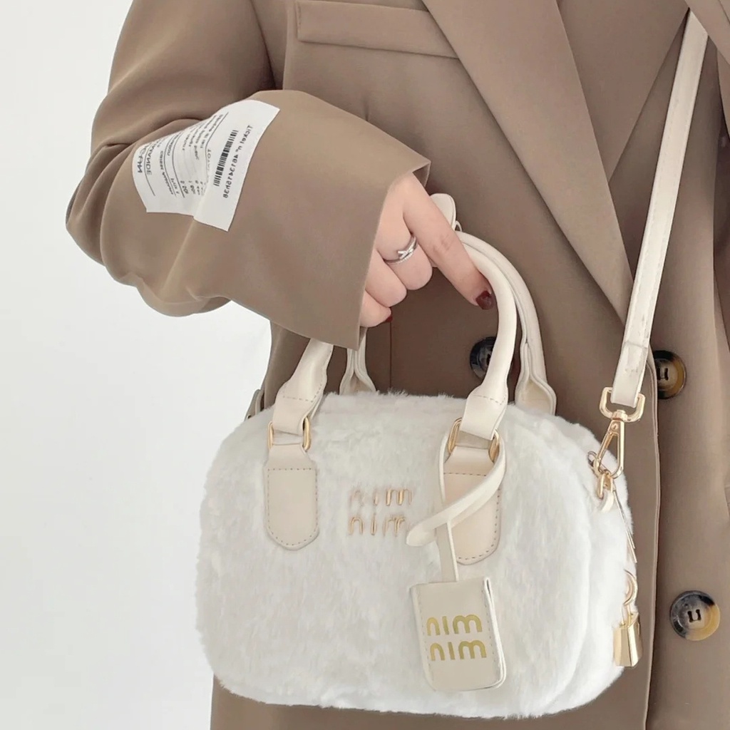 Túi Xách Đeo Vai Phủ Lông Thời Trang Thu Đông 2022 Dễ Thương Cho Nam Và Nữ