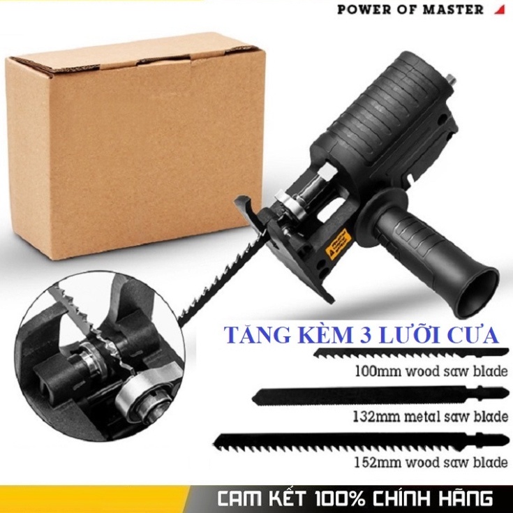 Đầu chuyển đổi máy khoan thành máy cưa lọng tặng kèm 3 lưỡi cưa tiết kiệm chi phí nhờ tận dụng được máy khoan sẵn có ..