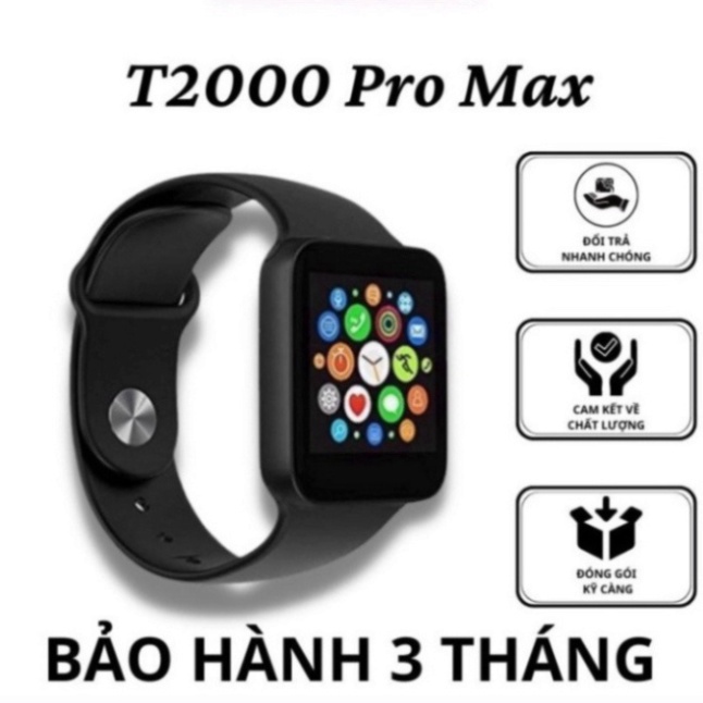 Đồng hồ thông minh T2000 Promax viền thép, Nghe gọi 2 chiều, chơi đươc Game, Màn hình chờ AOD, Lịch, Chia đôi màn hình | BigBuy360 - bigbuy360.vn