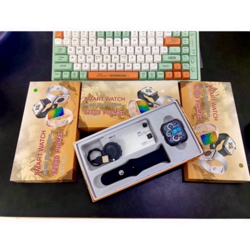 Đồng hồ thông minh T2000 Promax viền thép, Nghe gọi 2 chiều, chơi đươc Game, Màn hình chờ AOD, Lịch, Chia đôi màn hình | BigBuy360 - bigbuy360.vn