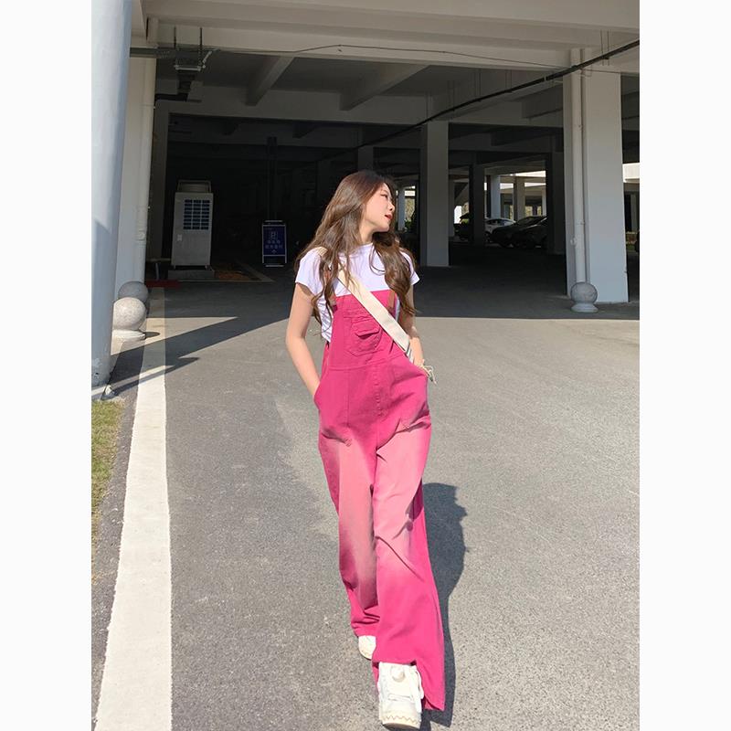 Dopamine Bộ Áo Thun + Quần Yếm Jean Màu Hồng Cho Búp Bê Barbie Mặc Trong Quán Trà