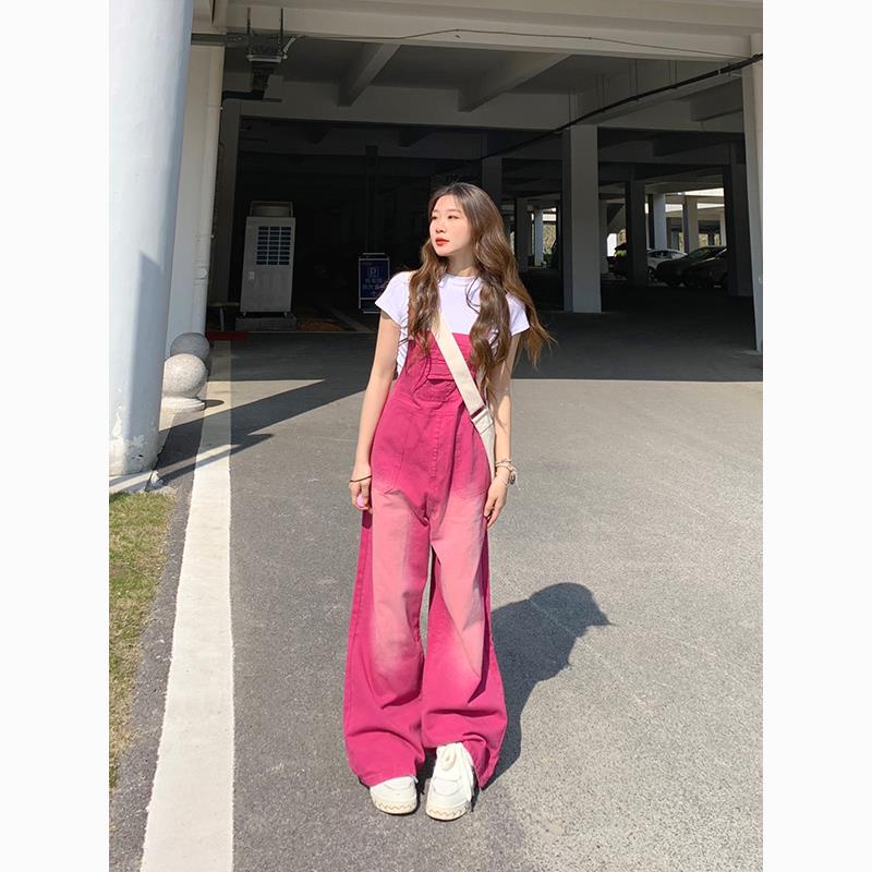 Dopamine Bộ Áo Thun + Quần Yếm Jean Màu Hồng Cho Búp Bê Barbie Mặc Trong Quán Trà