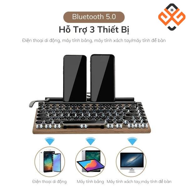 Bàn phím cơ Bluetooth không dây Retro TW1867
