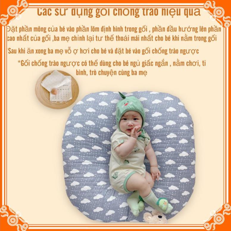 Gối chống trào ngược cho bé sơ sinh cao cấp Vuông Tròn