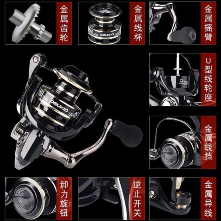 Máy Câu Cá AC Đen Sang Chảnh Có Đủ Size Từ 2000-7000