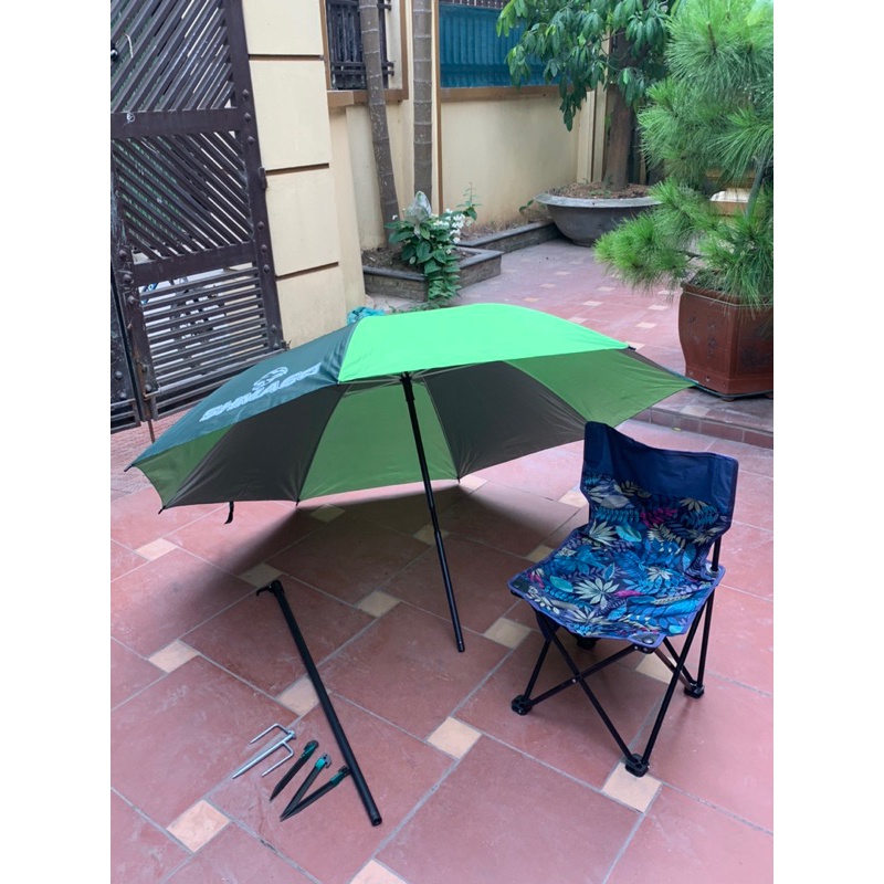 Ô câu cá - Ô Dù che Nắng Mưa hình xanh sọc dưa và giọt nước